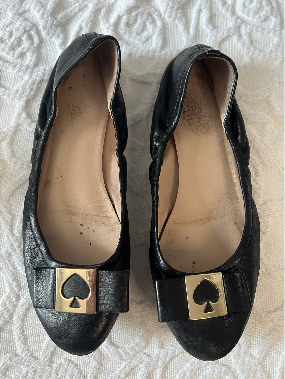 Kate Spade Maline Black Leather Ballet Flats